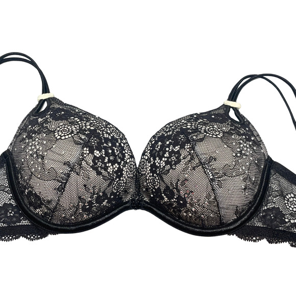 Sexy Little Things by Victoria's Secret Sz 34B Underwire Push-Up Bra Rhinestones - Picture 1 of 6